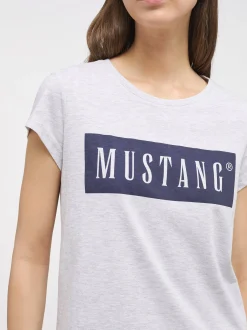 Mustang Damen T-Shirt in grau - Ausschnitt: Rundhals
