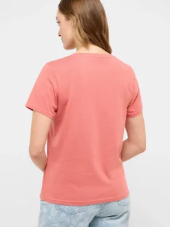 Mustang Damen T-Shirt in rosa - Ausschnitt: Rundhals