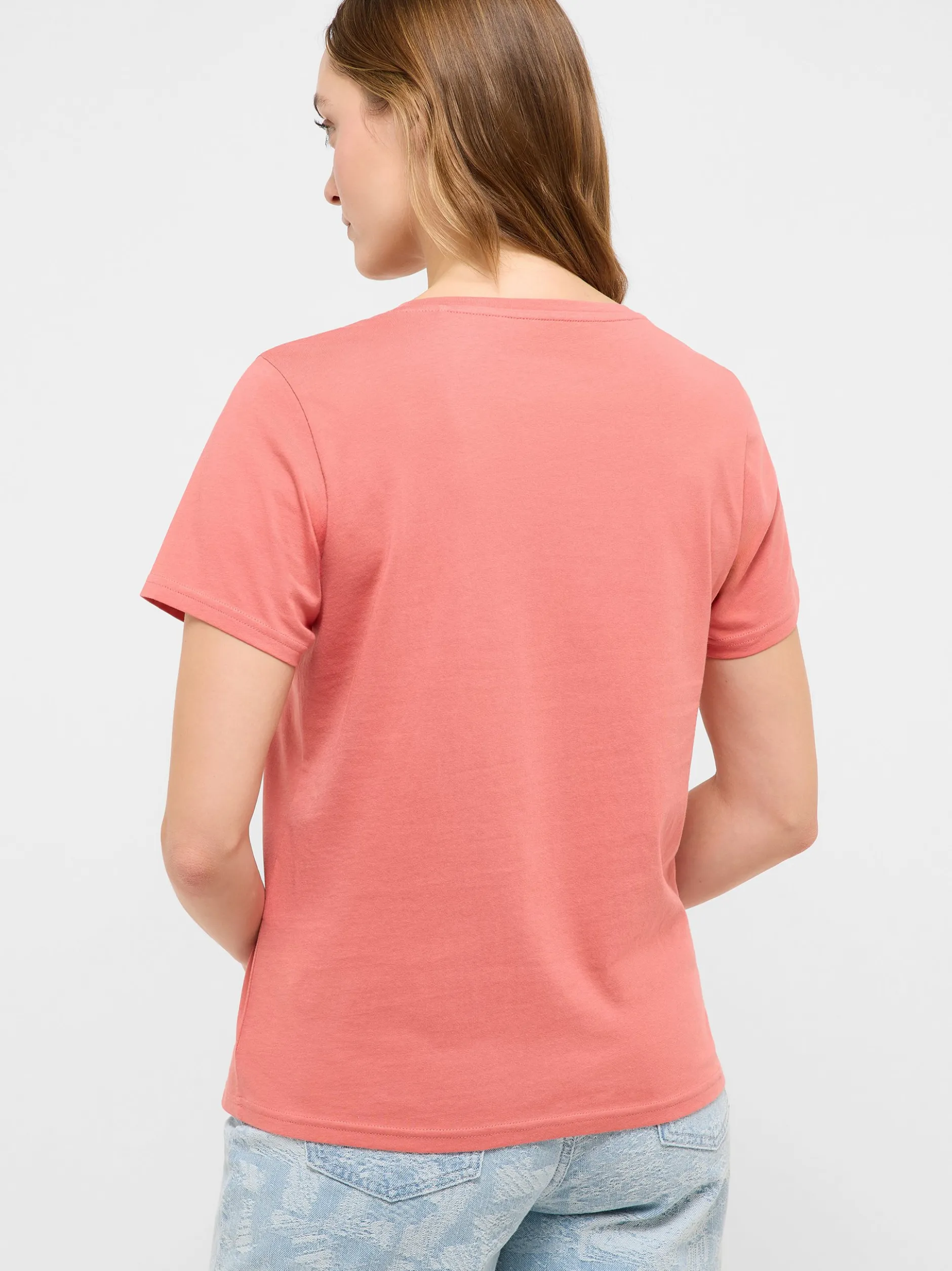 Mustang Damen T-Shirt in rosa - Ausschnitt: Rundhals