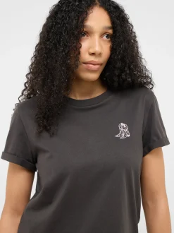 Mustang Damen T-Shirt in schwarz - Ausschnitt: Rundhals