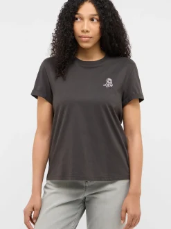 Mustang Damen T-Shirt in schwarz - Ausschnitt: Rundhals