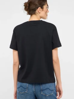Mustang Damen T-Shirt in schwarz - Ausschnitt: Rundhals
