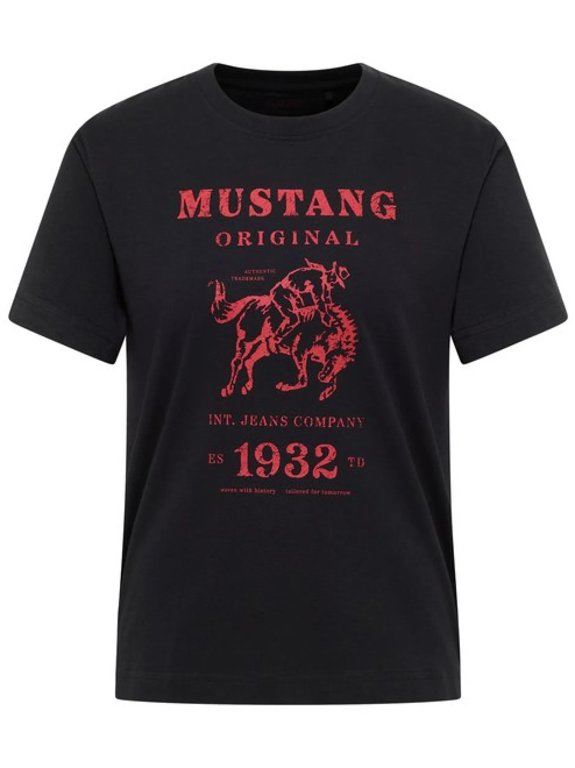 Mustang Damen T-Shirt in schwarz - Ausschnitt: Rundhals