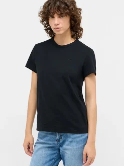 Mustang Damen T-Shirt in schwarz - Ausschnitt: Rundhals