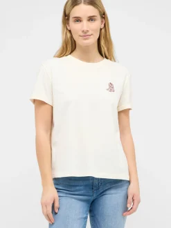 Mustang Damen T-Shirt in weiß - Ausschnitt: Rundhals