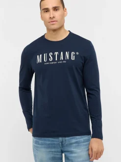 Mustang Herren Langarmshirt in blau - Ärmel: langarm