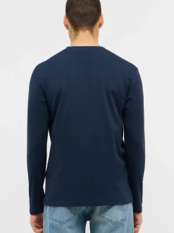 Mustang Herren Langarmshirt in blau - Ärmel: langarm