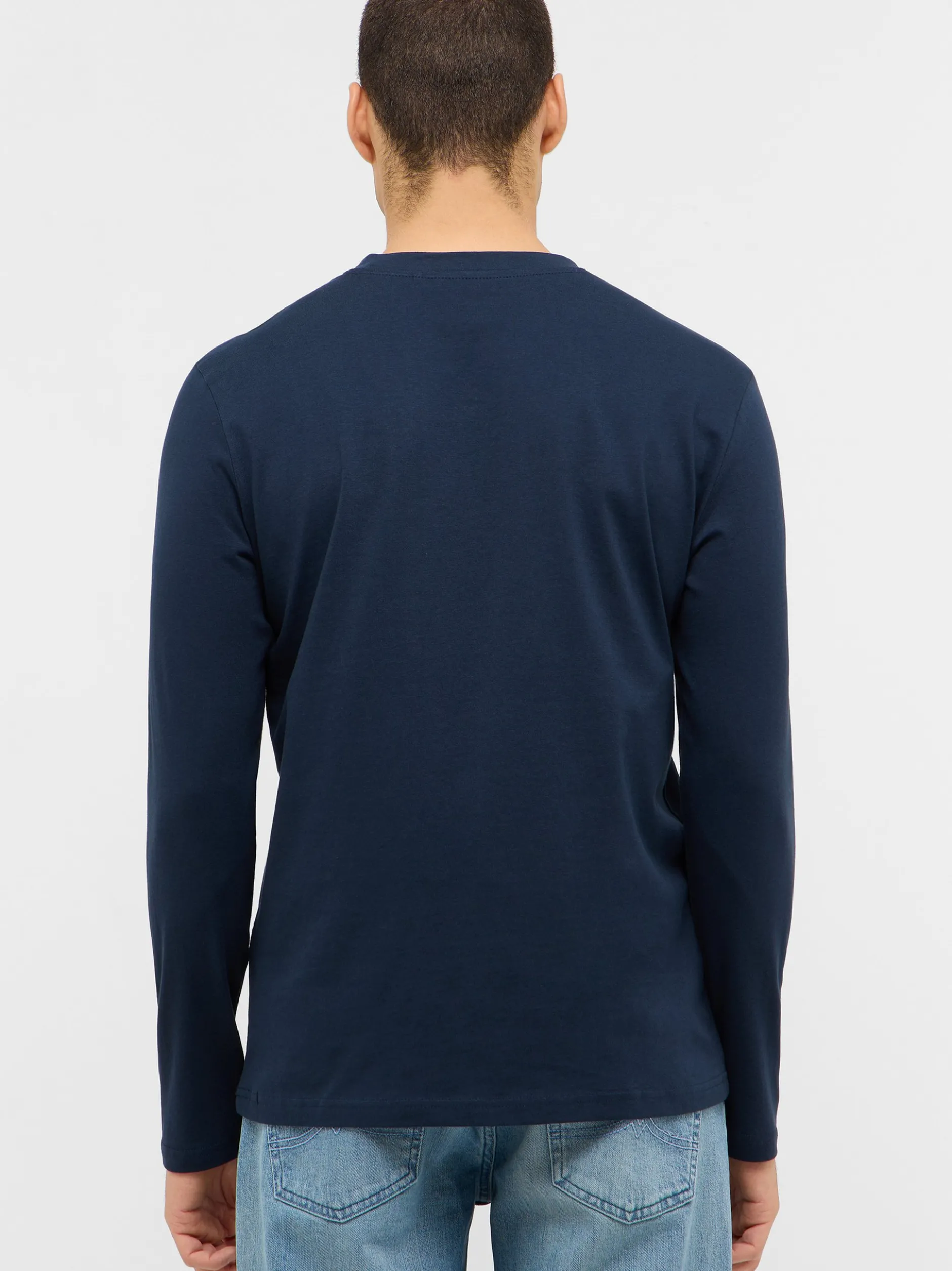 Mustang Herren Langarmshirt in blau - Ärmel: langarm
