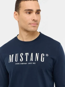 Mustang Herren Langarmshirt in blau - Ärmel: langarm