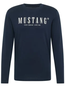 Mustang Herren Langarmshirt in blau - Ärmel: langarm