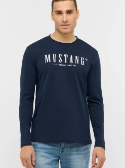 Mustang Herren Langarmshirt in blau - Ärmel: langarm