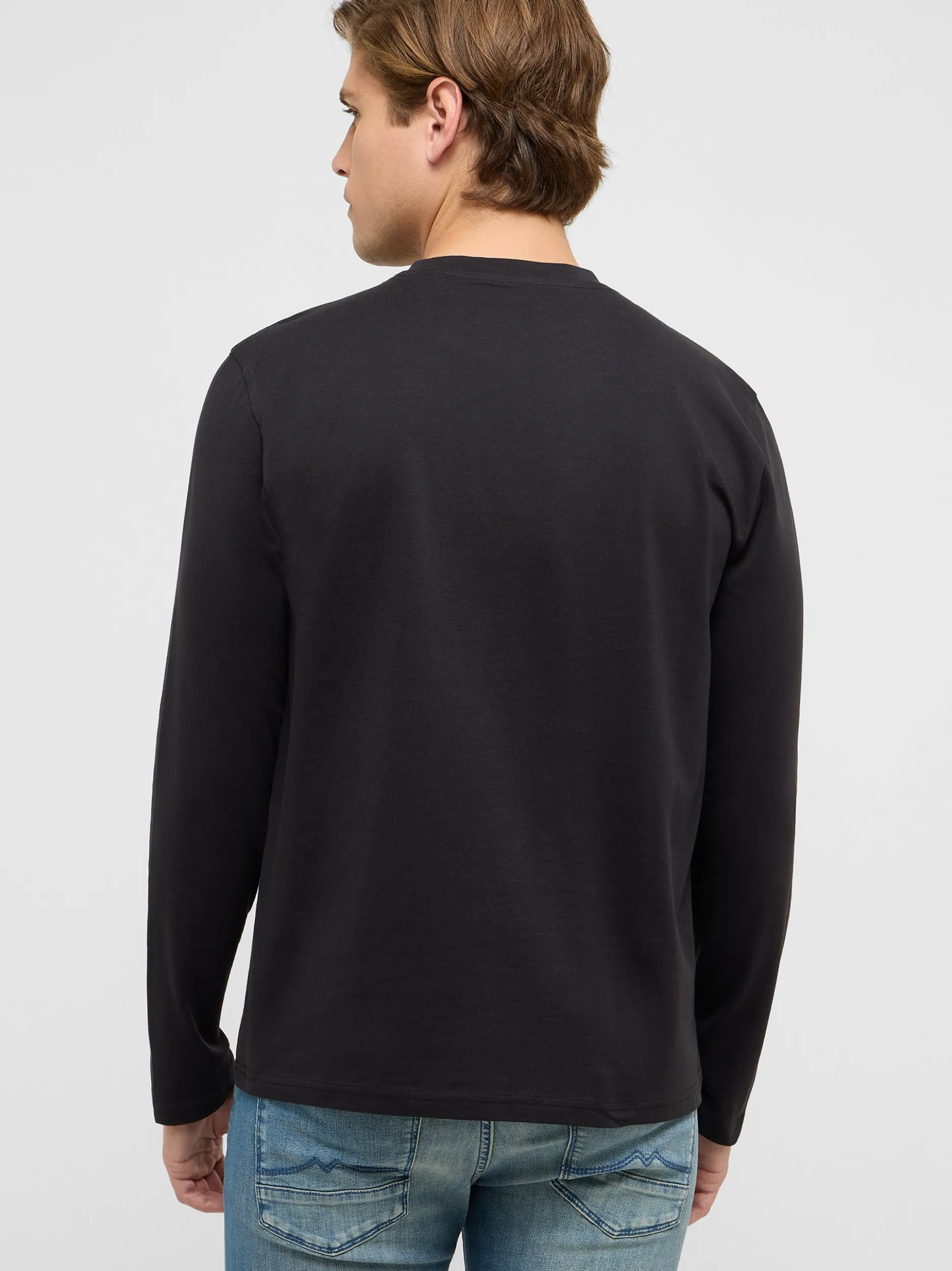 Mustang Herren Langarmshirt in schwarz - Ärmel: langarm