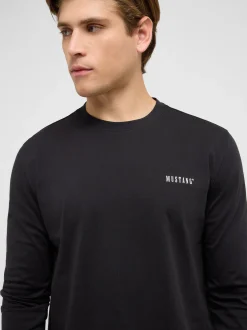 Mustang Herren Langarmshirt in schwarz - Ärmel: langarm