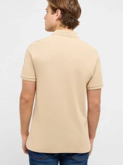 Mustang Herren Polo in beige - Ausschnitt: Henley