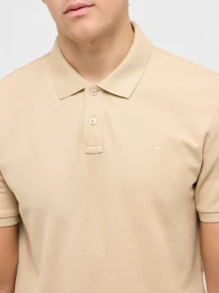 Mustang Herren Polo in beige - Ausschnitt: Henley