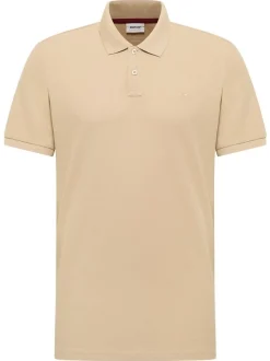 Mustang Herren Polo in beige - Ausschnitt: Henley
