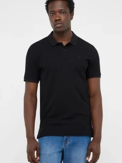 Mustang Herren Poloshirt in schwarz - Ärmel: Halbarm