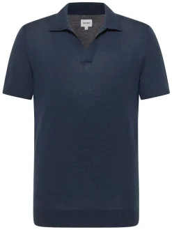Mustang Herren Shirt in blau - Ausschnitt: V-Ausschnitt