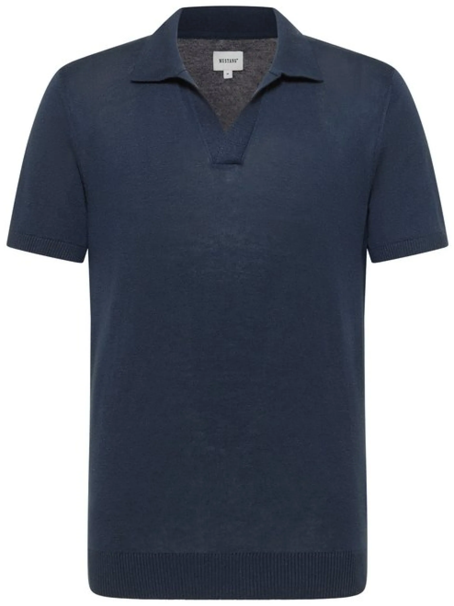 Mustang Herren Shirt in blau - Ausschnitt: V-Ausschnitt
