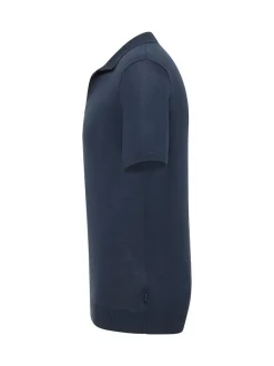 Mustang Herren Shirt in blau - Ausschnitt: V-Ausschnitt