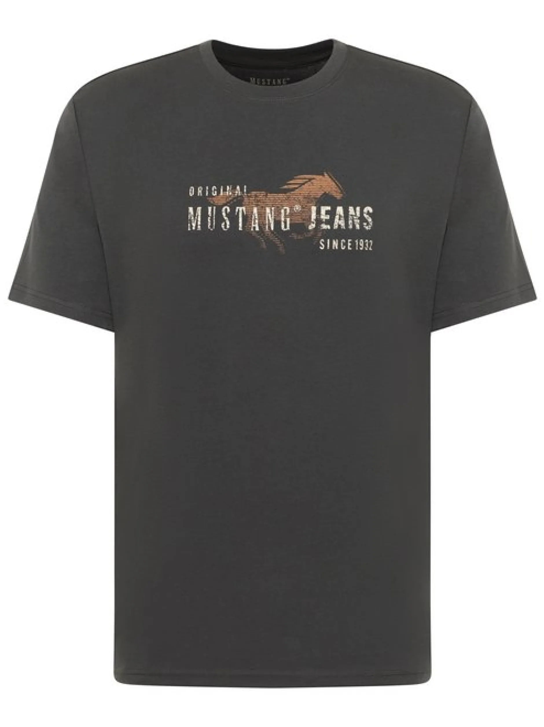 Mustang Herren T-Shirt in anthrazit - Ärmel: Halbarm