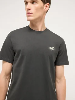 Mustang Herren T-Shirt in anthrazit - Ärmel: Halbarm