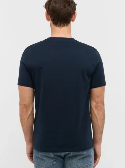 Mustang Herren T-Shirt in blau - Ausschnitt: Rundhals