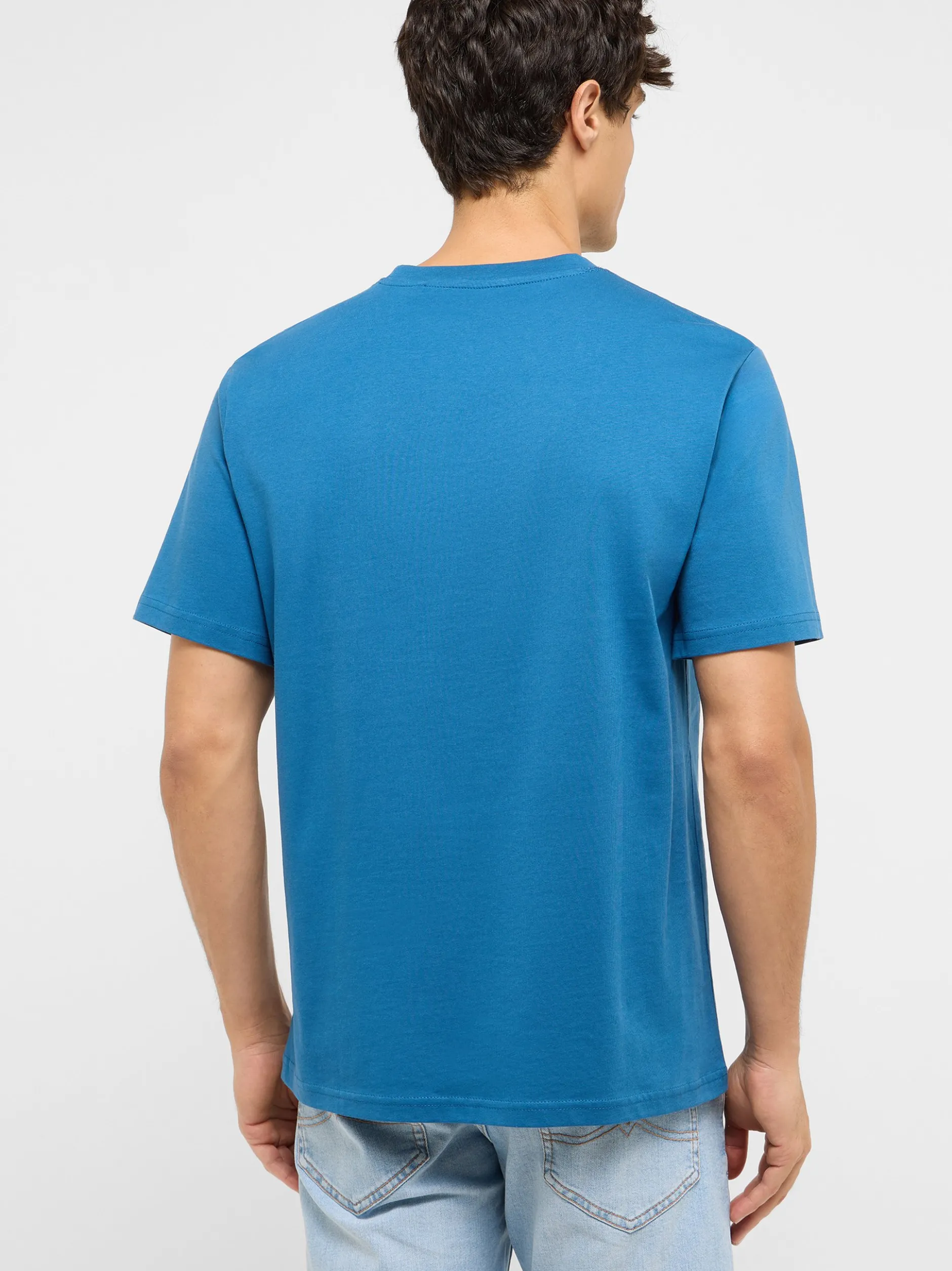 Mustang Herren T-Shirt in blau - Ausschnitt: Rundhals