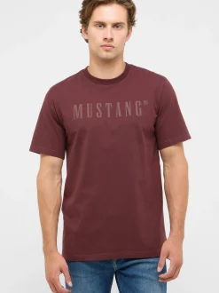 Mustang Herren T-Shirt in braun - Ausschnitt: Rundhals