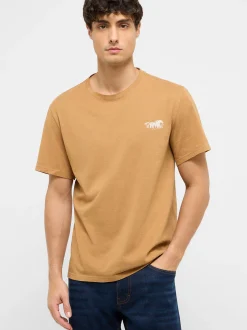 Mustang Herren T-Shirt in braun - Ausschnitt: Rundhals