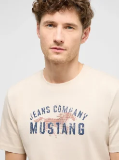 Mustang Herren T-Shirt in braun - Ausschnitt: Rundhals