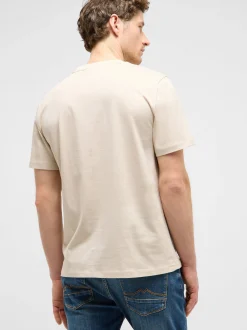 Mustang Herren T-Shirt in ecru - Ausschnitt: Rundhals