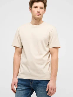 Mustang Herren T-Shirt in ecru - Ausschnitt: Rundhals