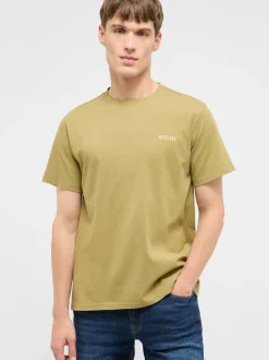 Mustang Herren T-Shirt in grün - Ausschnitt: Rundhals