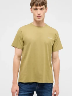 Mustang Herren T-Shirt in grün - Ausschnitt: Rundhals