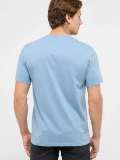 Mustang Herren T-Shirt in hellblau - Ärmel: Halbarm
