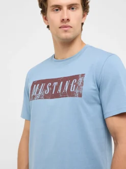 Mustang Herren T-Shirt in hellblau - Ärmel: Halbarm