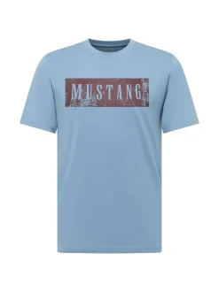 Mustang Herren T-Shirt in hellblau - Ärmel: Halbarm