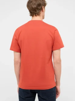 Mustang Herren T-Shirt in rot - Ausschnitt: Rundhals