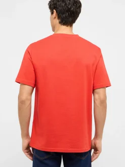 Mustang Herren T-Shirt in rot - Ausschnitt: Rundhals
