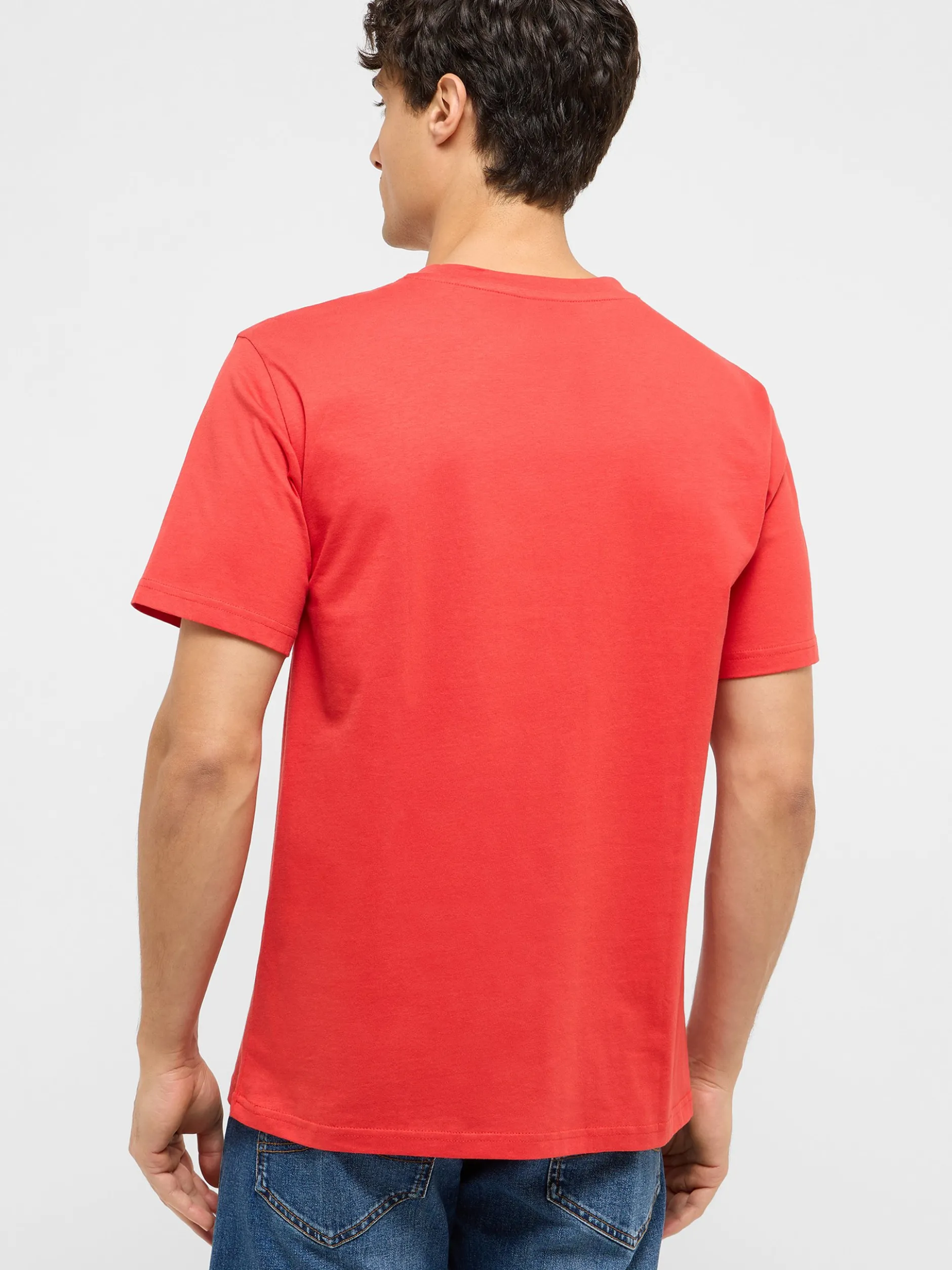 Mustang Herren T-Shirt in rot - Ausschnitt: Rundhals