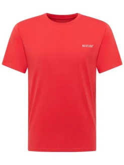 Mustang Herren T-Shirt in rot - Ausschnitt: Rundhals