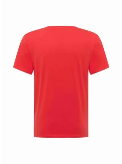 Mustang Herren T-Shirt in rot - Ausschnitt: Rundhals