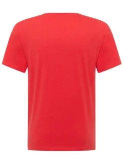 Mustang Herren T-Shirt in rot - Ausschnitt: Rundhals