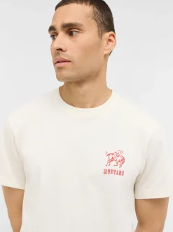 Mustang Herren T-Shirt in weiß - Ausschnitt: Rundhals