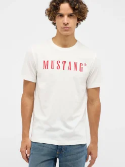 Mustang Herren T-Shirt in weiß - Ausschnitt: Rundhals