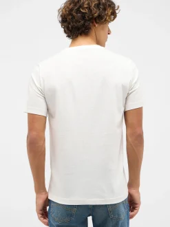 Mustang Herren T-Shirt in weiß - Ausschnitt: Rundhals