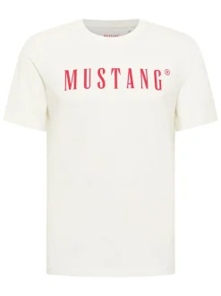 Mustang Herren T-Shirt in weiß - Ausschnitt: Rundhals