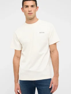 Mustang Herren T-Shirt in weiß - Ausschnitt: Rundhals