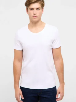 Mustang Herren T-Shirt in weiß - Ärmel: Halbarm